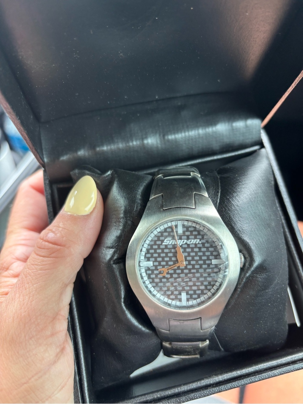 Snap-on Men’s Stainless Steel Black Carbon Fiber Dial Watch